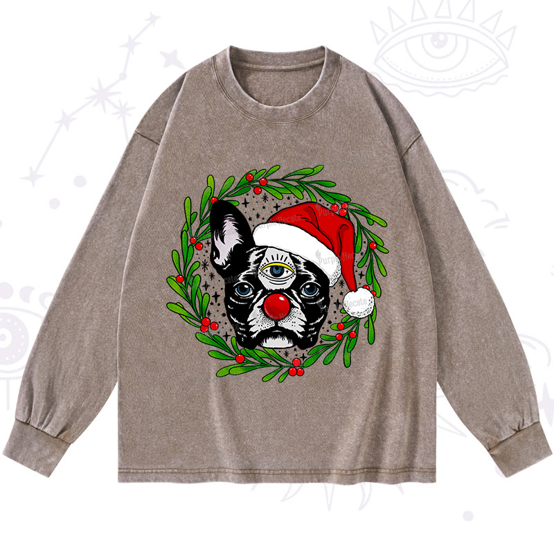 Purplehecate Christmas Celestial Canine Washed Long Sleeve Shirt
