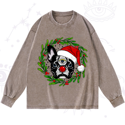 Purplehecate Christmas Celestial Canine Washed Long Sleeve Shirt