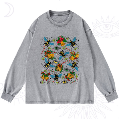 Purplehecate Christmas The Bee's Knees Washed Long Sleeve Shirt