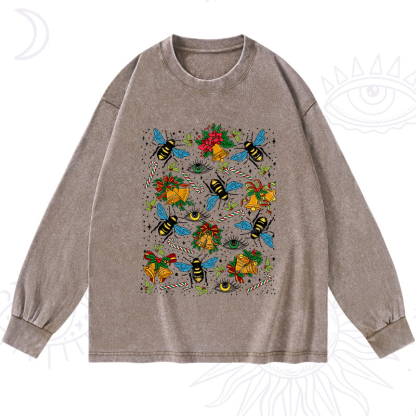Purplehecate Christmas The Bee's Knees Washed Long Sleeve Shirt