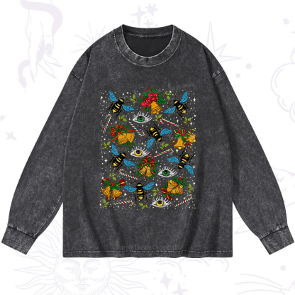 Purplehecate Christmas The Bee's Knees Washed Long Sleeve Shirt