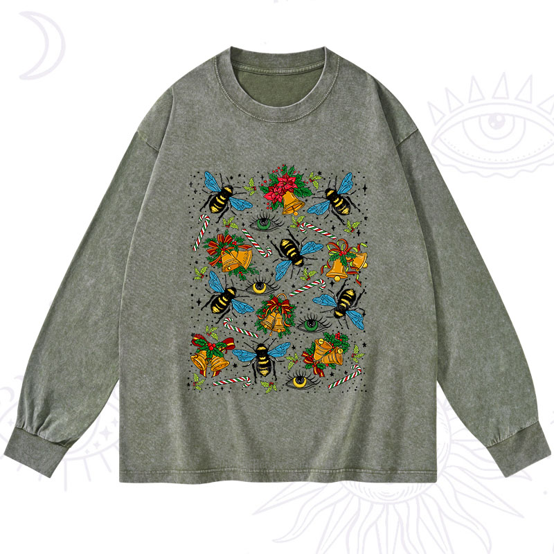 Purplehecate Christmas The Bee's Knees Washed Long Sleeve Shirt