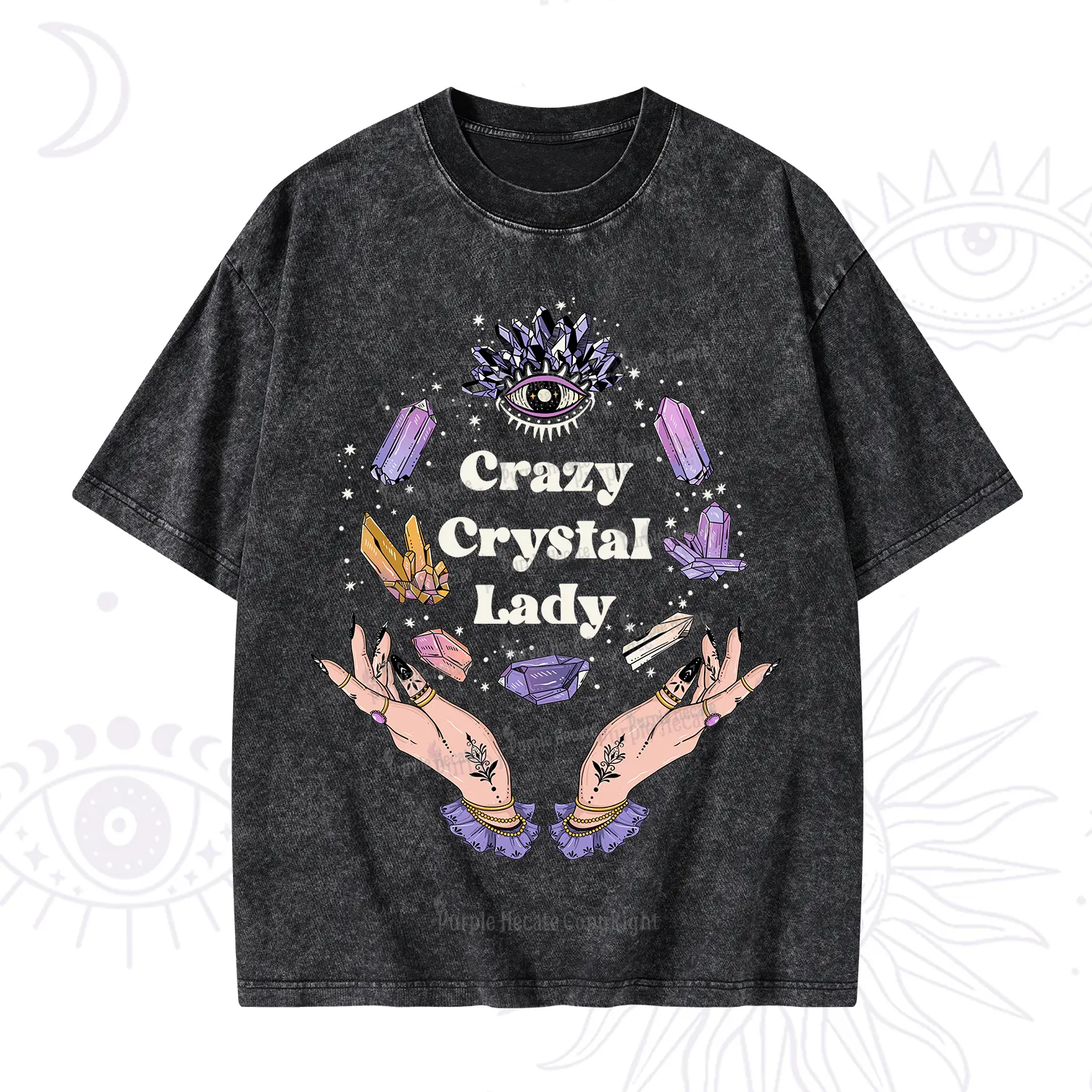 Purplehecate Crazy Crystal Lady Washed T-Shirt