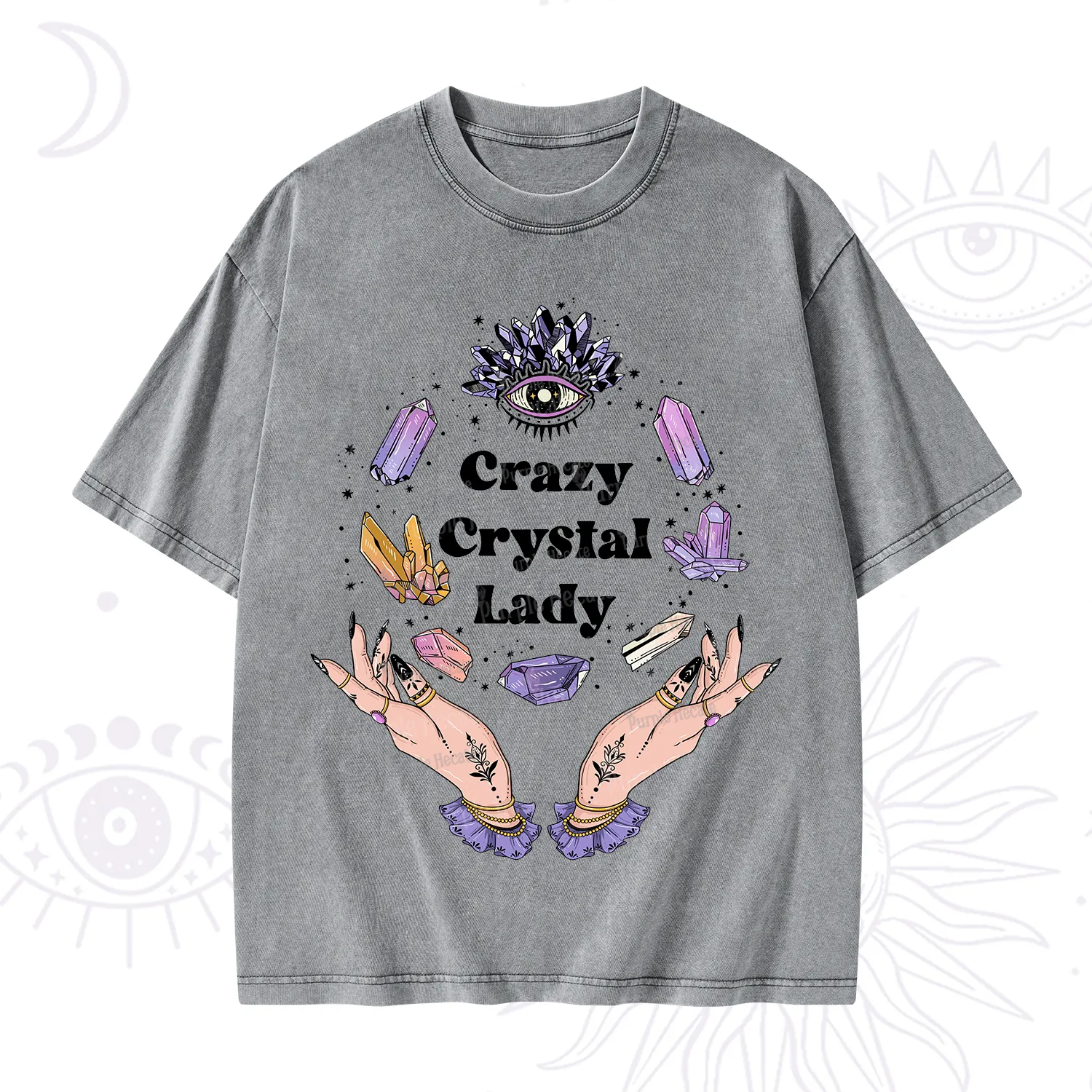 Purplehecate Crazy Crystal Lady Washed T-Shirt