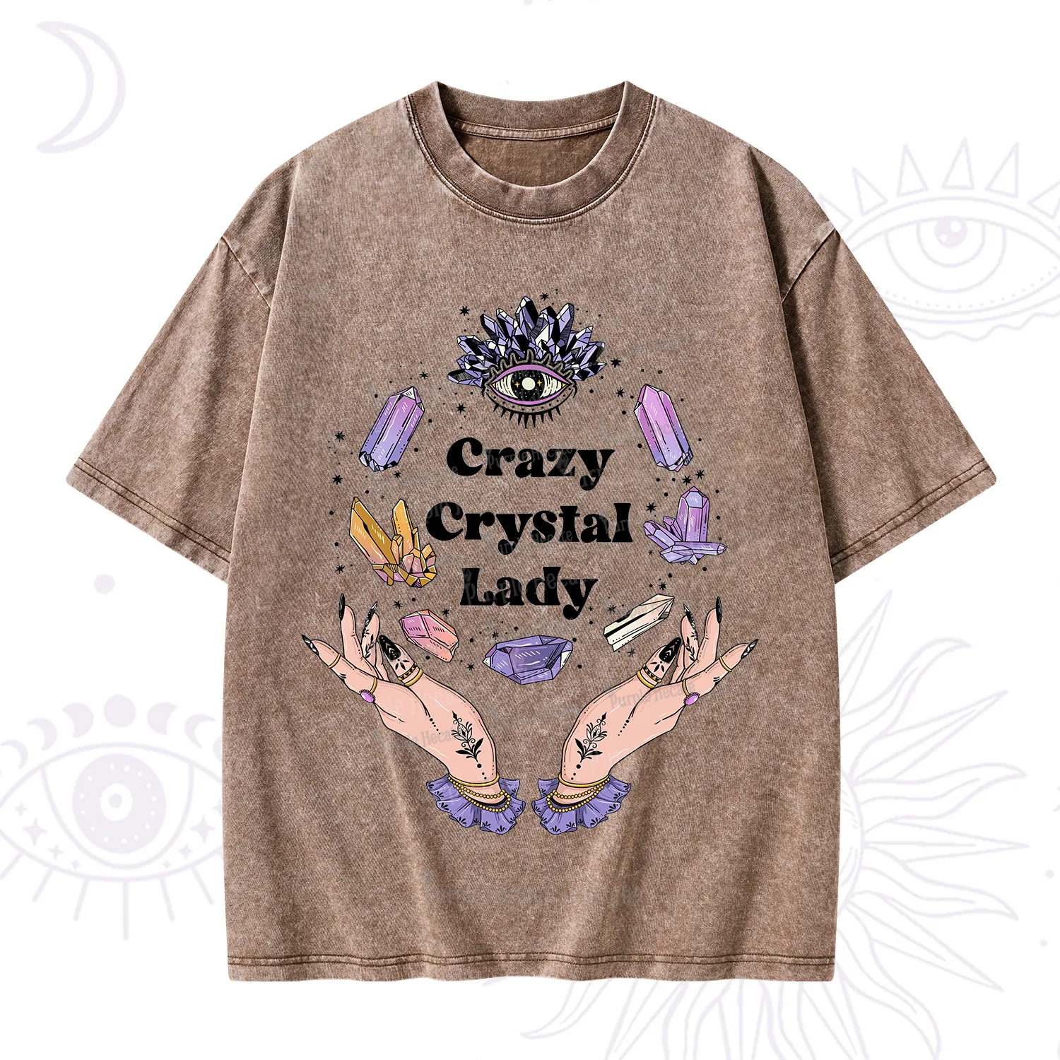 Purplehecate Crazy Crystal Lady Washed T-Shirt
