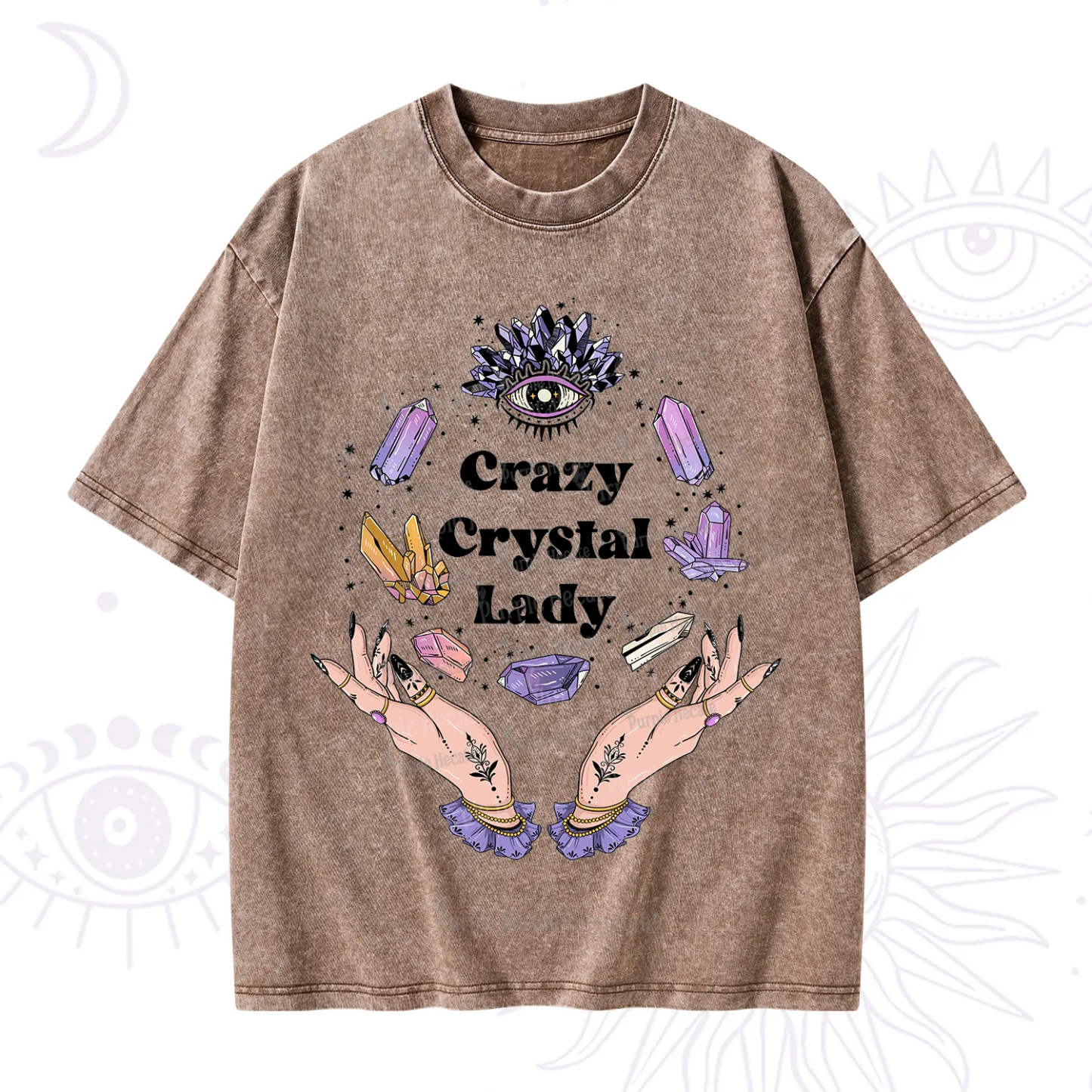 Purplehecate Crazy Crystal Lady Washed T-Shirt