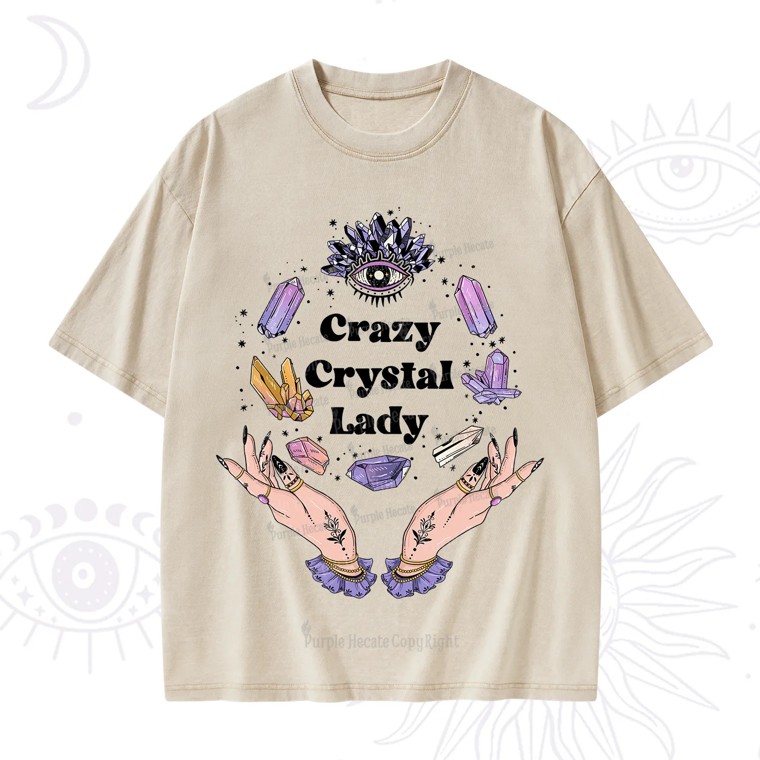 Purplehecate Crazy Crystal Lady Washed T-Shirt