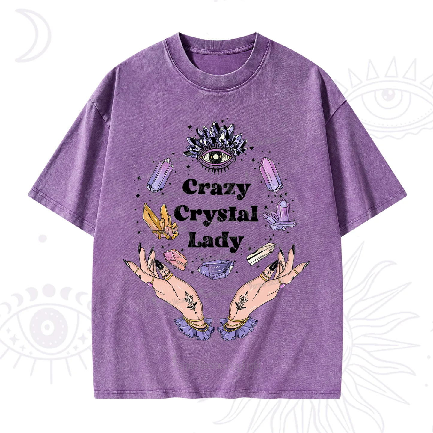 Purplehecate Crazy Crystal Lady Washed T-Shirt
