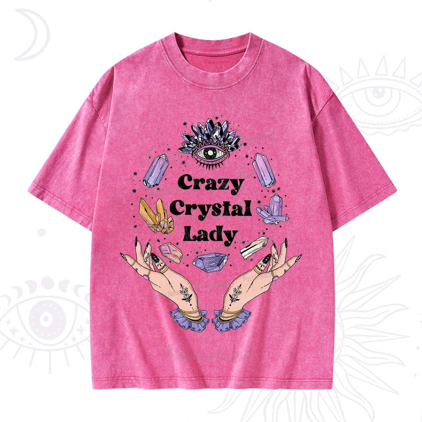 Purplehecate Crazy Crystal Lady Washed T-Shirt