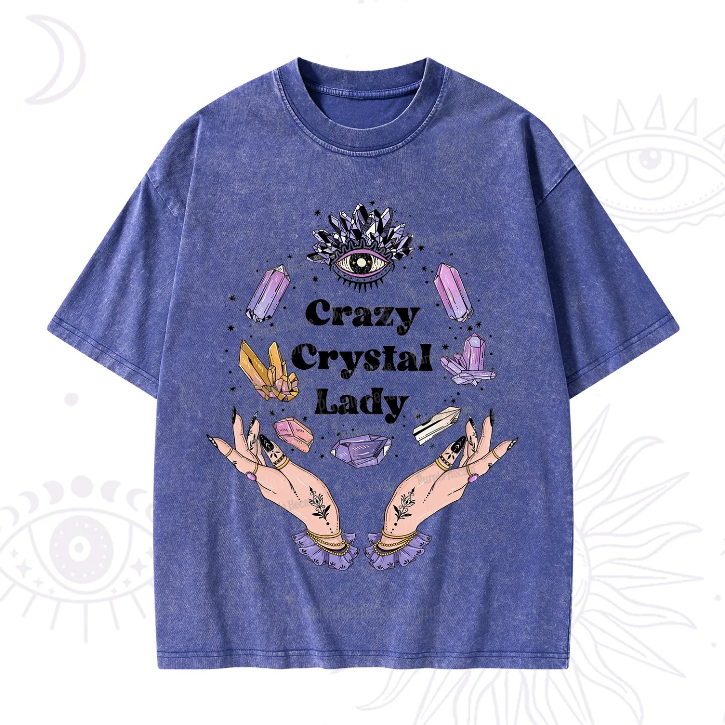 Purplehecate Crazy Crystal Lady Washed T-Shirt