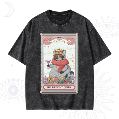 Purplehecate The Birthday Queen Tarot Washed T-Shirt