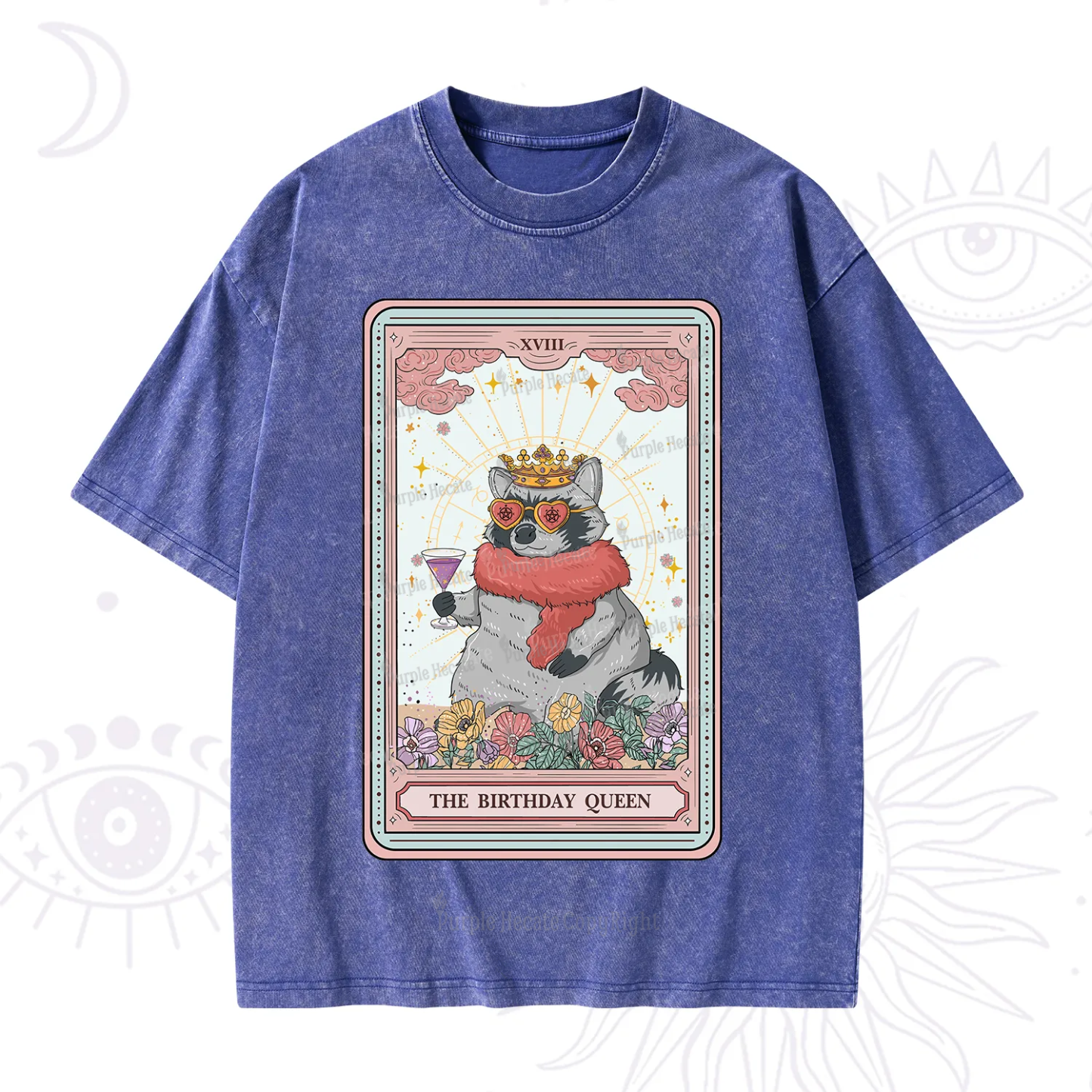 Purplehecate The Birthday Queen Tarot Washed T-Shirt