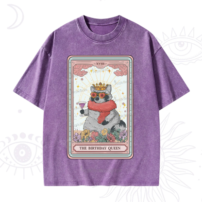 Purplehecate The Birthday Queen Tarot Washed T-Shirt