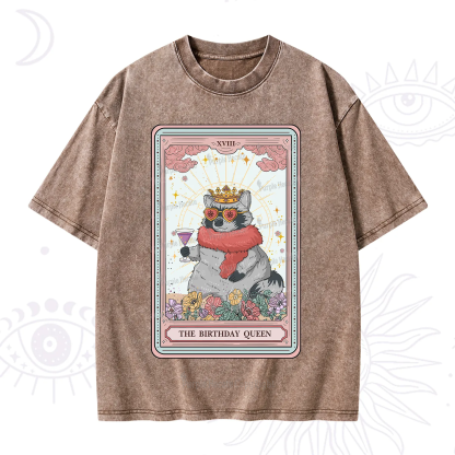 Purplehecate The Birthday Queen Tarot Washed T-Shirt
