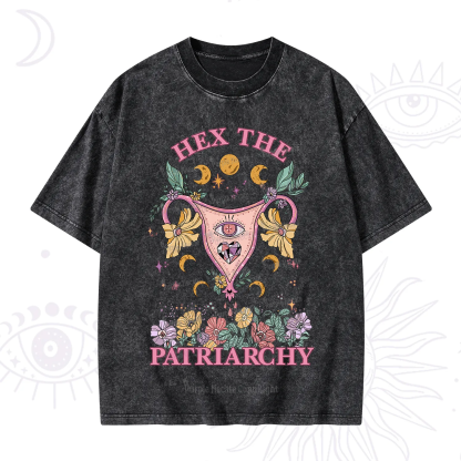 Purplehecate Hex the Patriarchy Feminist Power Washed T-Shirt