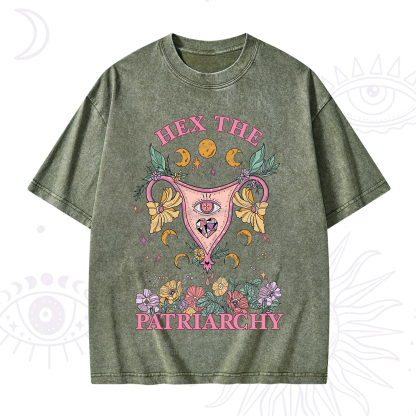 Purplehecate Hex the Patriarchy Feminist Power Washed T-Shirt