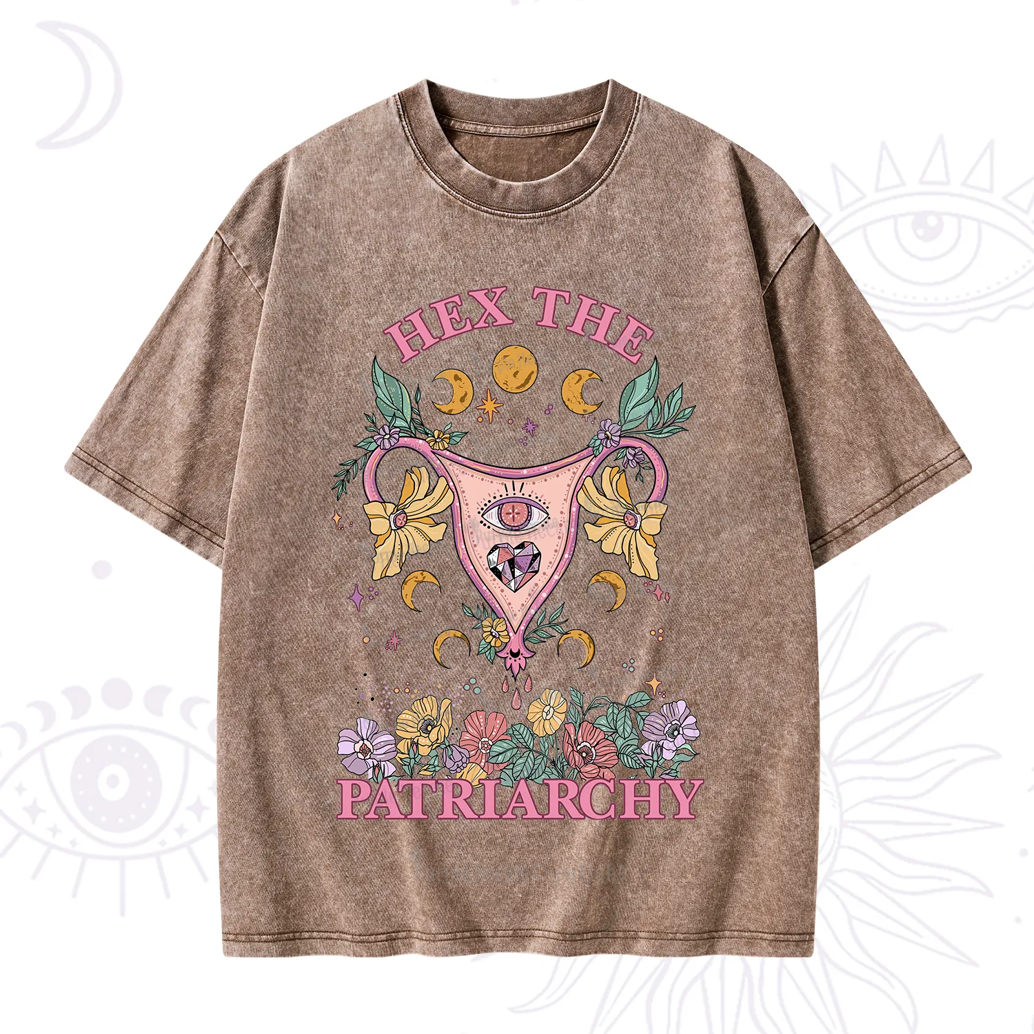 Purplehecate Hex the Patriarchy Feminist Power Washed T-Shirt