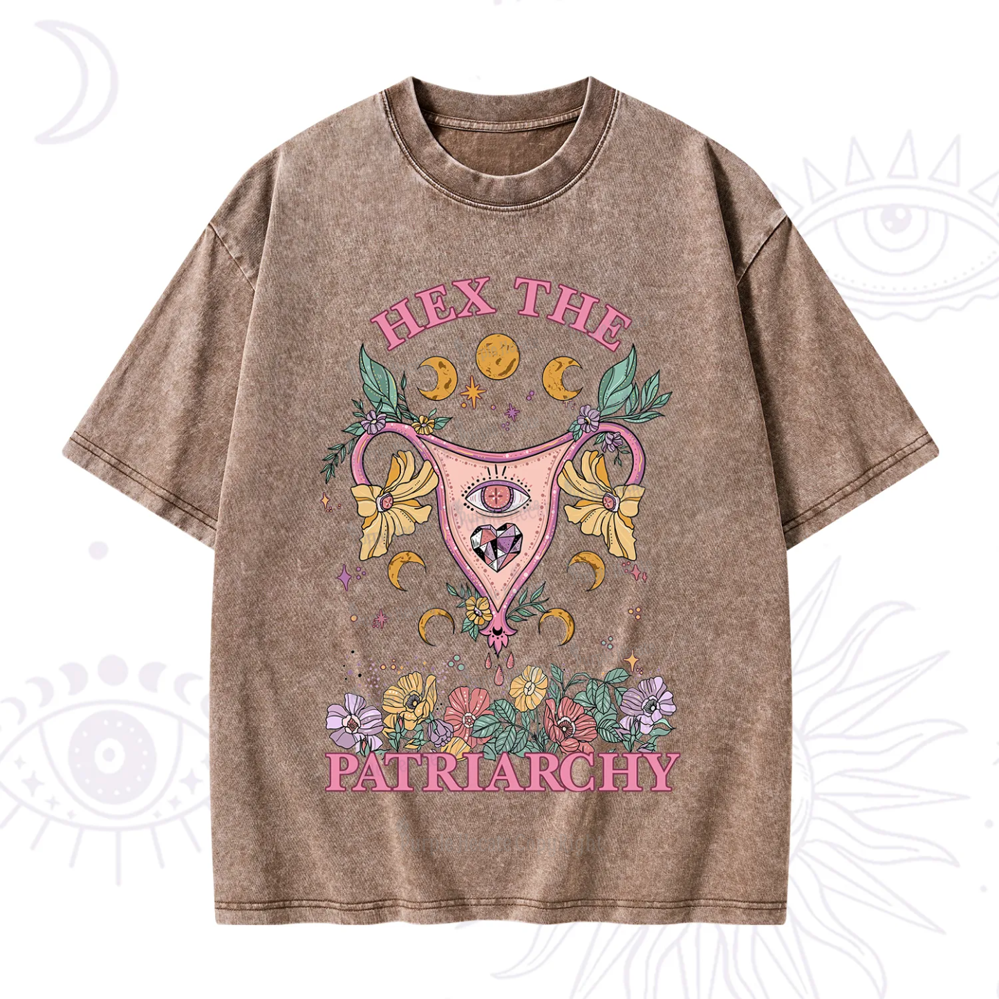 Purplehecate Hex the Patriarchy Feminist Power Washed T-Shirt