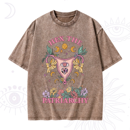 Purplehecate Hex the Patriarchy Feminist Power Washed T-Shirt