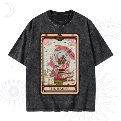Purplehecate The Reader Tarot Witch Vibes Washed T-Shirt