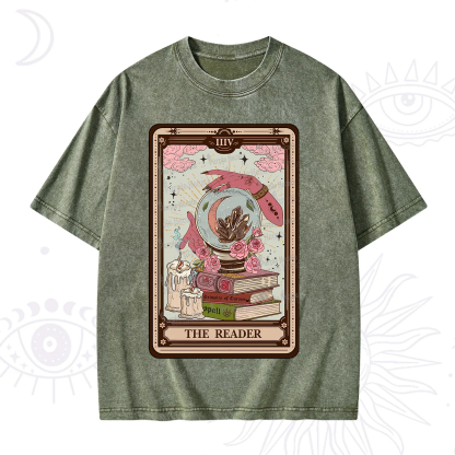 Purplehecate The Reader Tarot Witch Vibes Washed T-Shirt