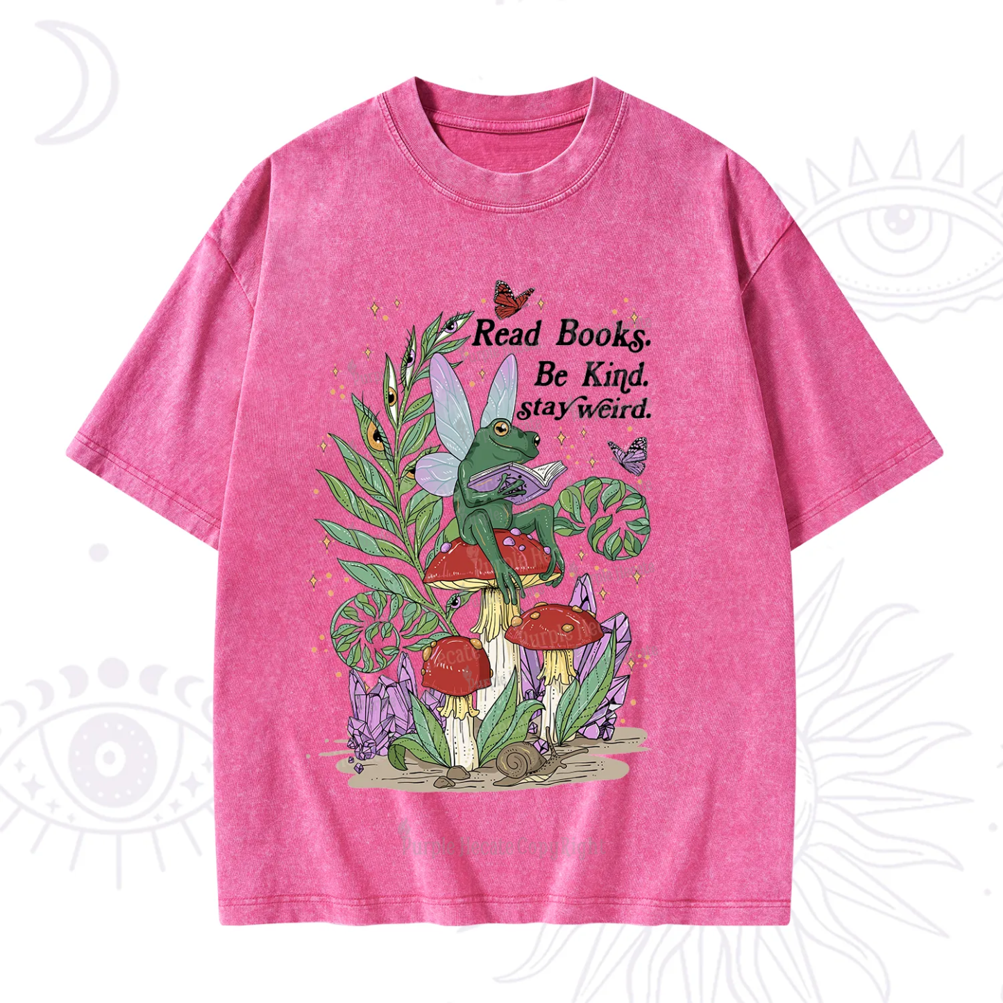 Purplehecate Read Books Be Kind Stay Weird Washed T-Shirt