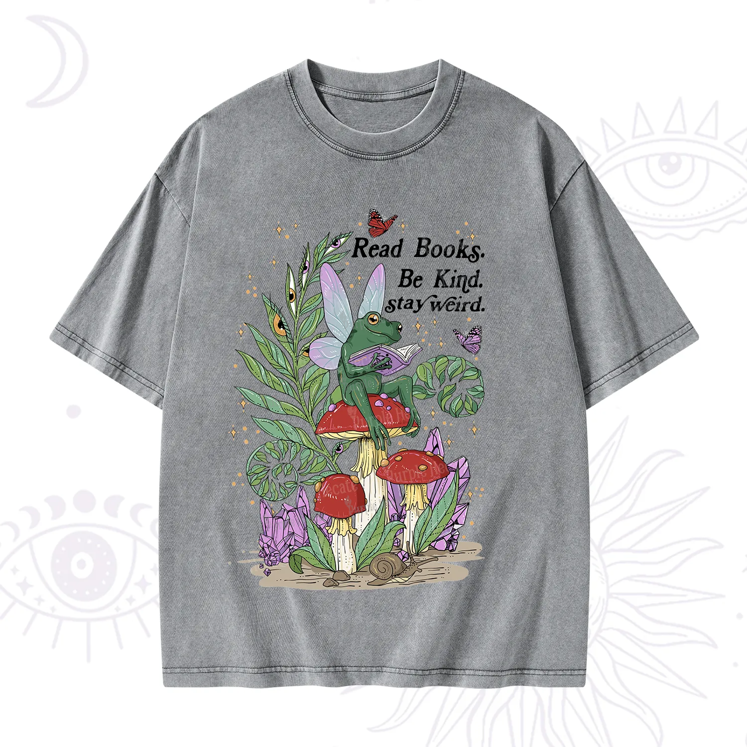 Purplehecate Read Books Be Kind Stay Weird Washed T-Shirt