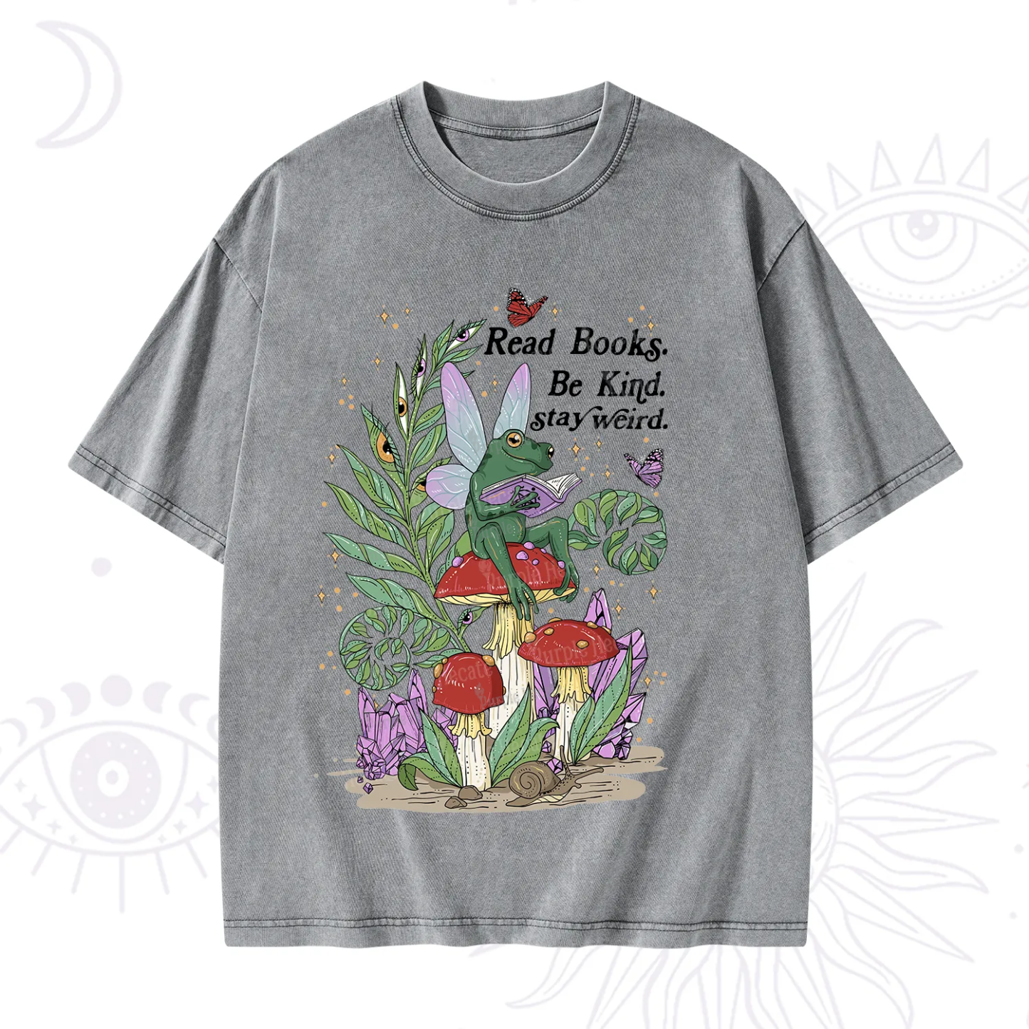 Purplehecate Read Books Be Kind Stay Weird Washed T-Shirt