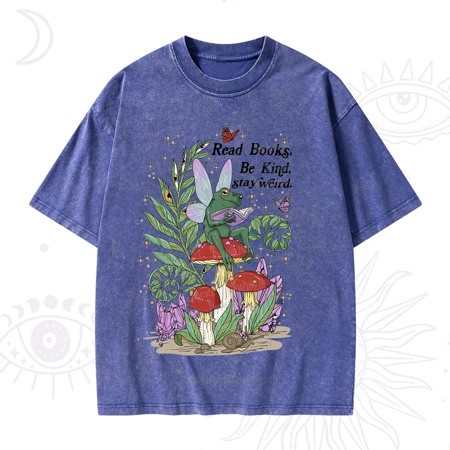 Purplehecate Read Books Be Kind Stay Weird Washed T-Shirt