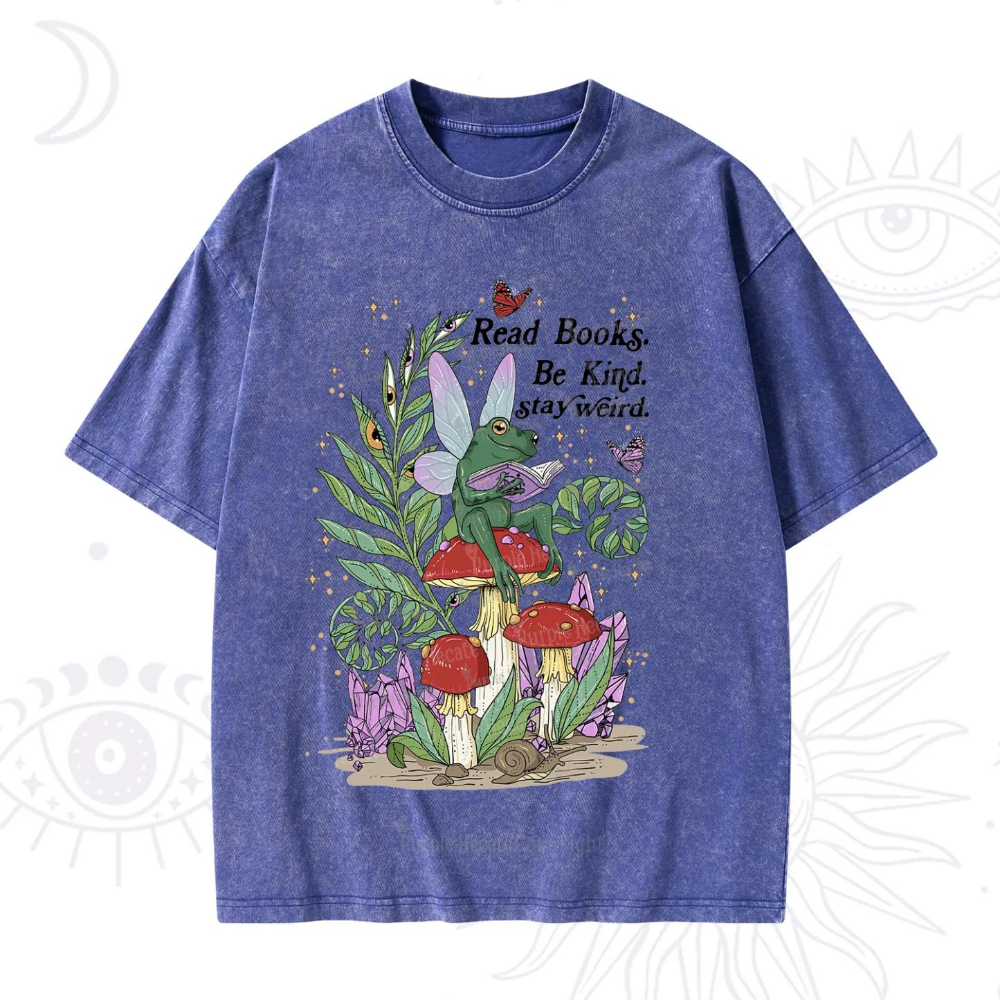 Purplehecate Read Books Be Kind Stay Weird Washed T-Shirt