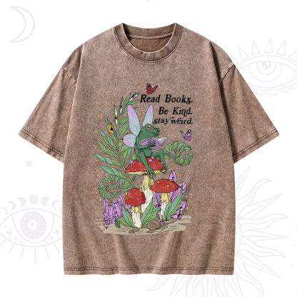 Purplehecate Read Books Be Kind Stay Weird Washed T-Shirt