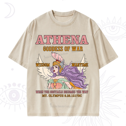 Purplehecate Wise War Goddess Athena Washed T-Shirt