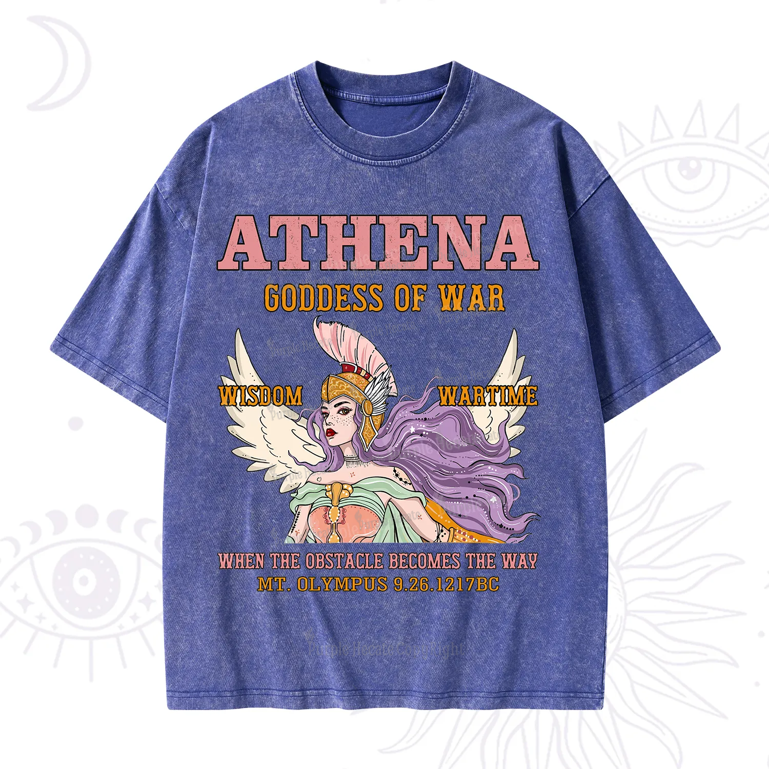 Purplehecate Wise War Goddess Athena Washed T-Shirt