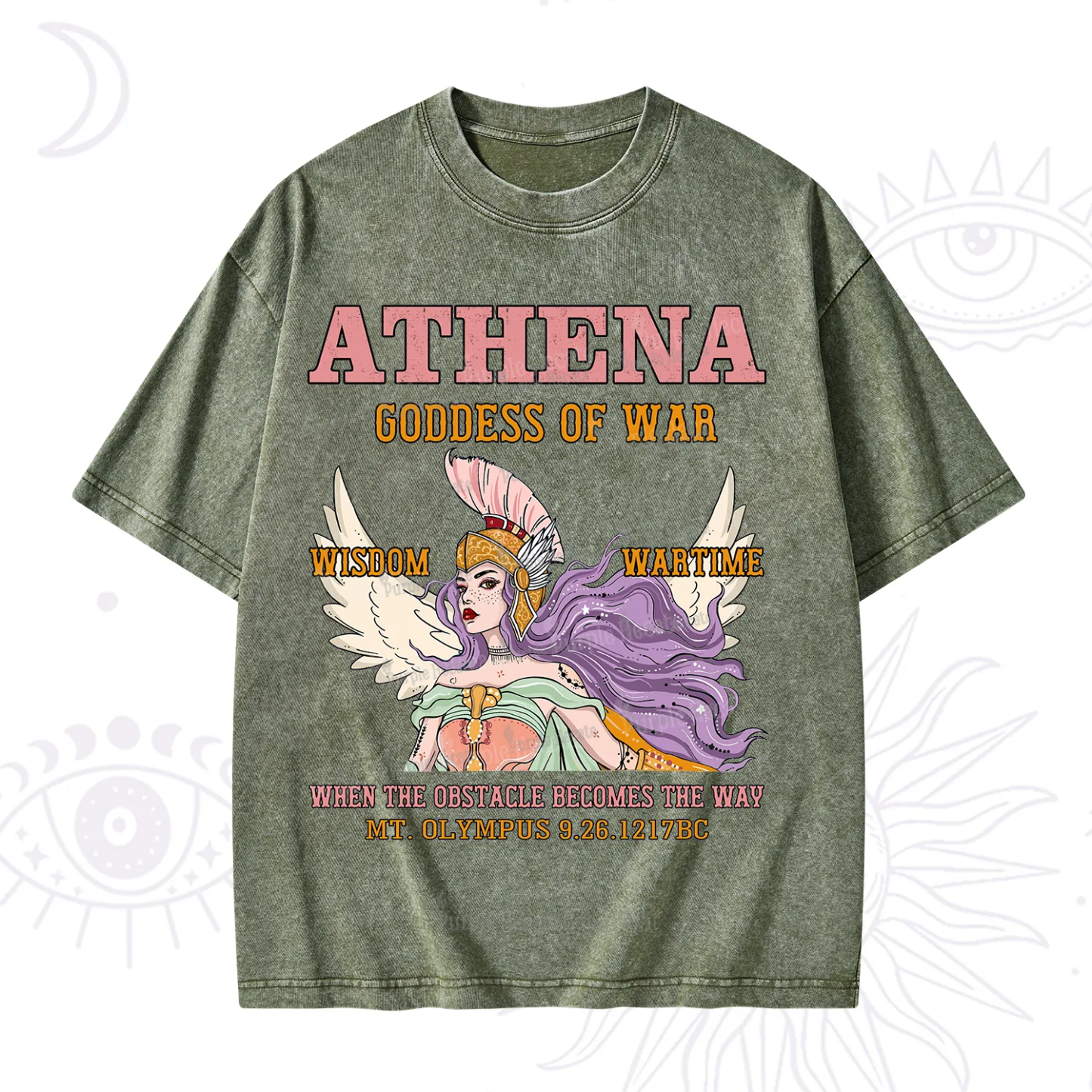 Purplehecate Wise War Goddess Athena Washed T-Shirt