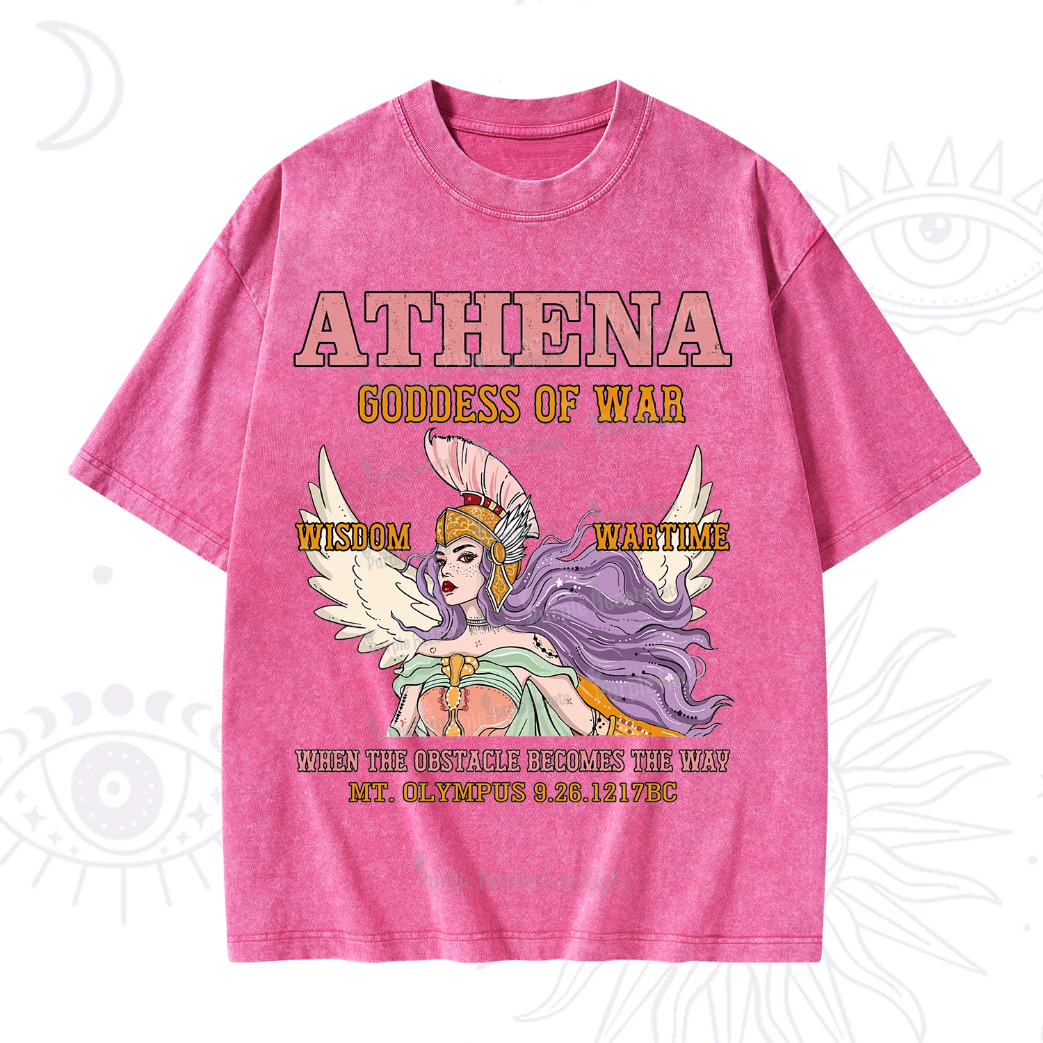 Purplehecate Wise War Goddess Athena Washed T-Shirt