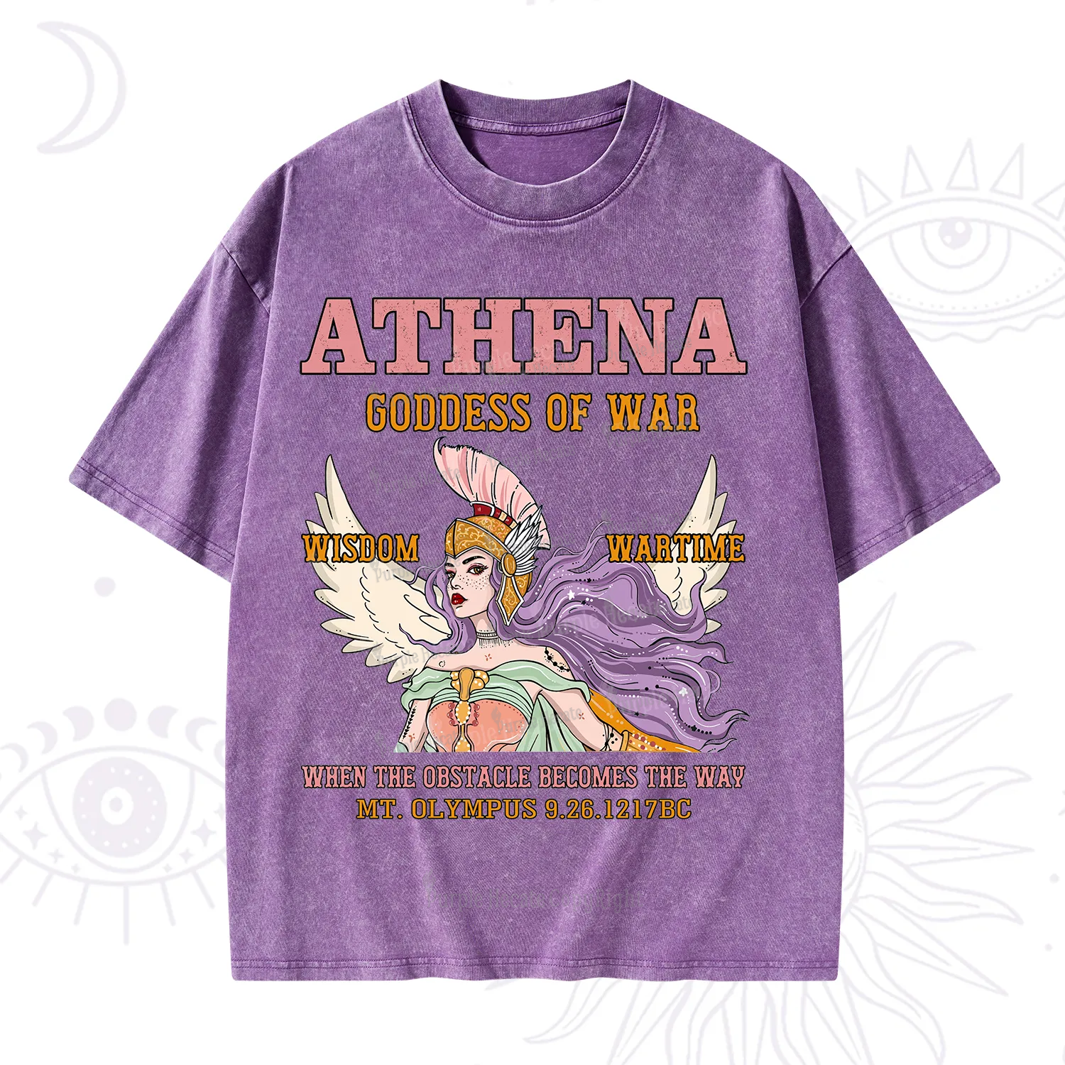 Purplehecate Wise War Goddess Athena Washed T-Shirt