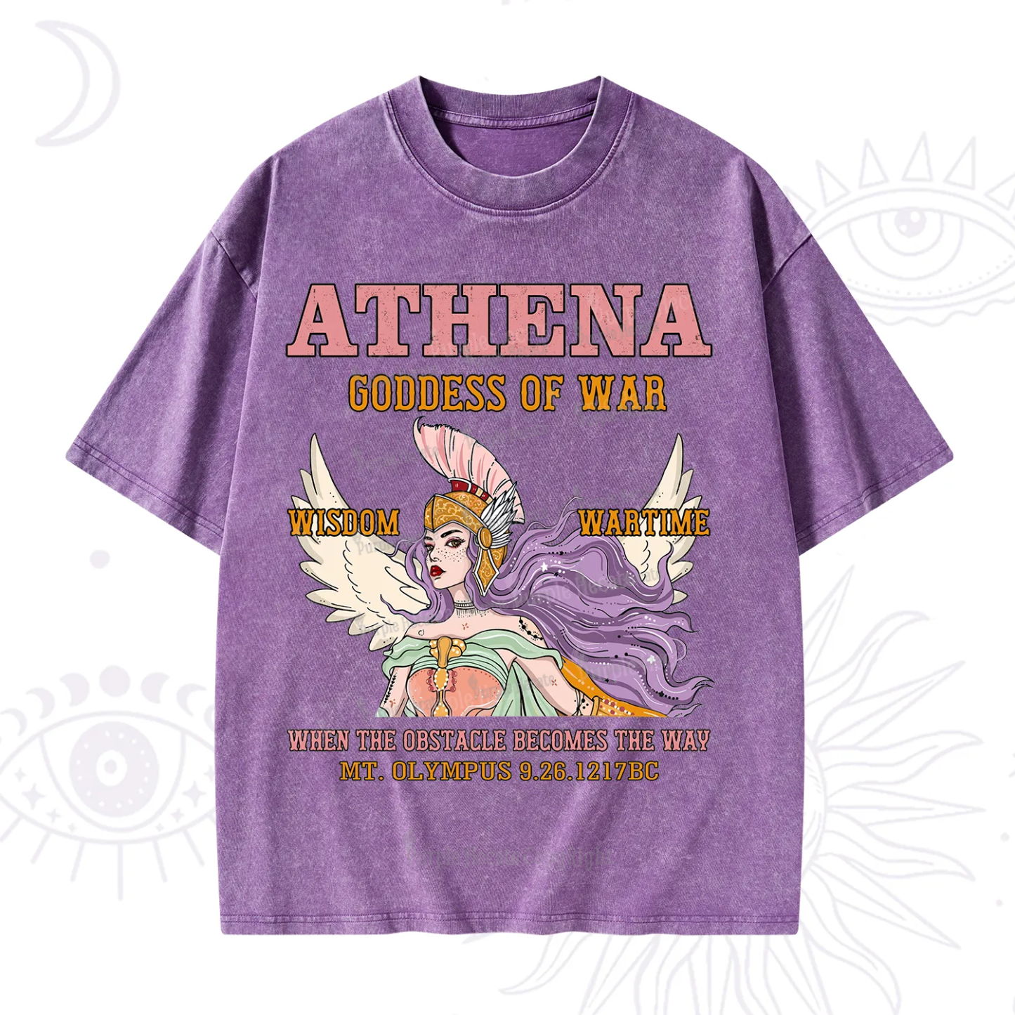 Purplehecate Wise War Goddess Athena Washed T-Shirt