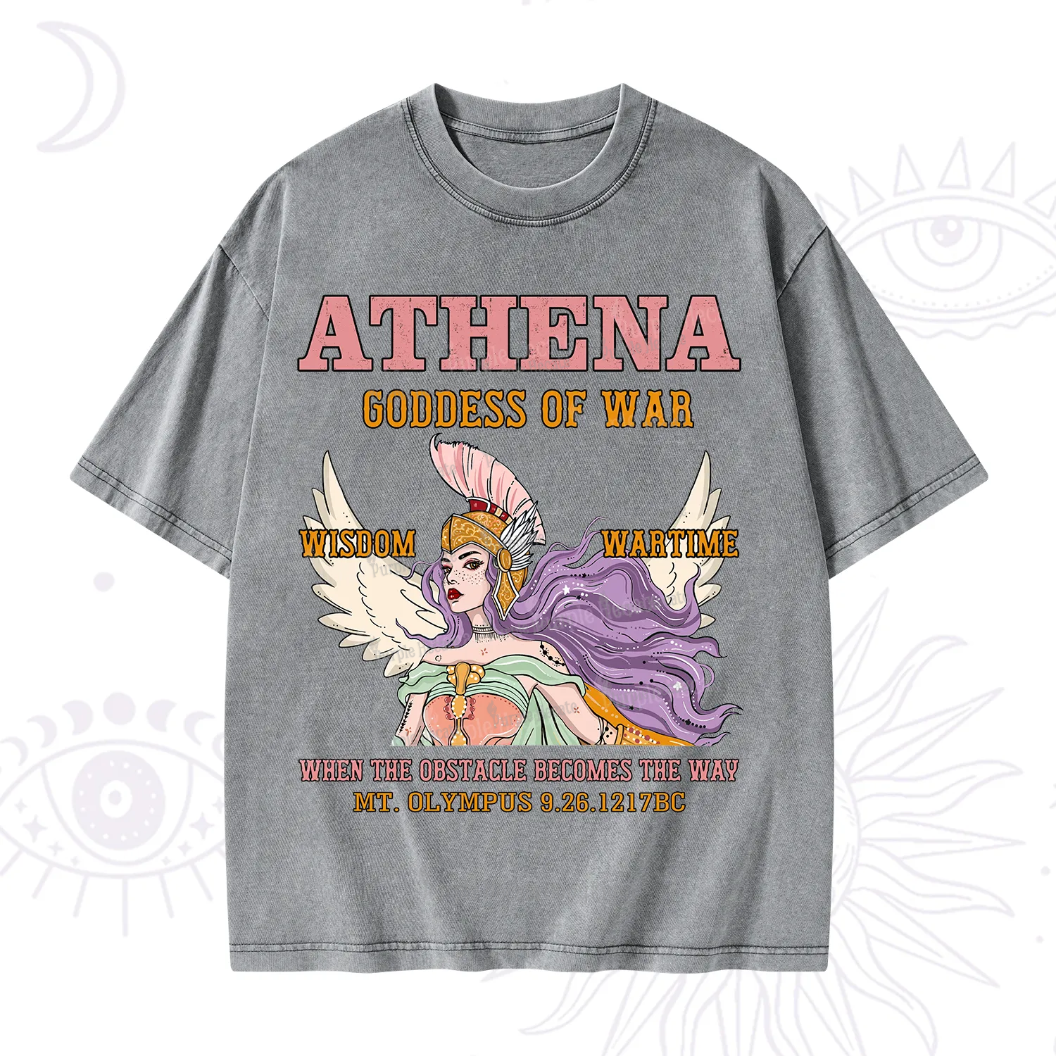 Purplehecate Wise War Goddess Athena Washed T-Shirt