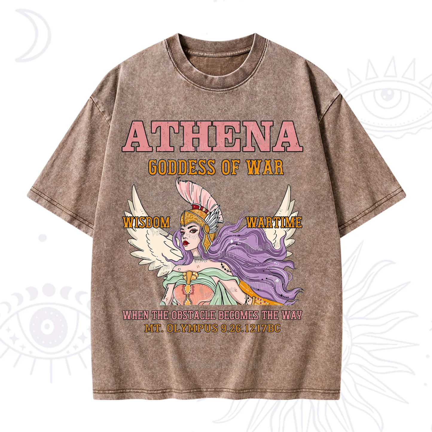 Purplehecate Wise War Goddess Athena Washed T-Shirt
