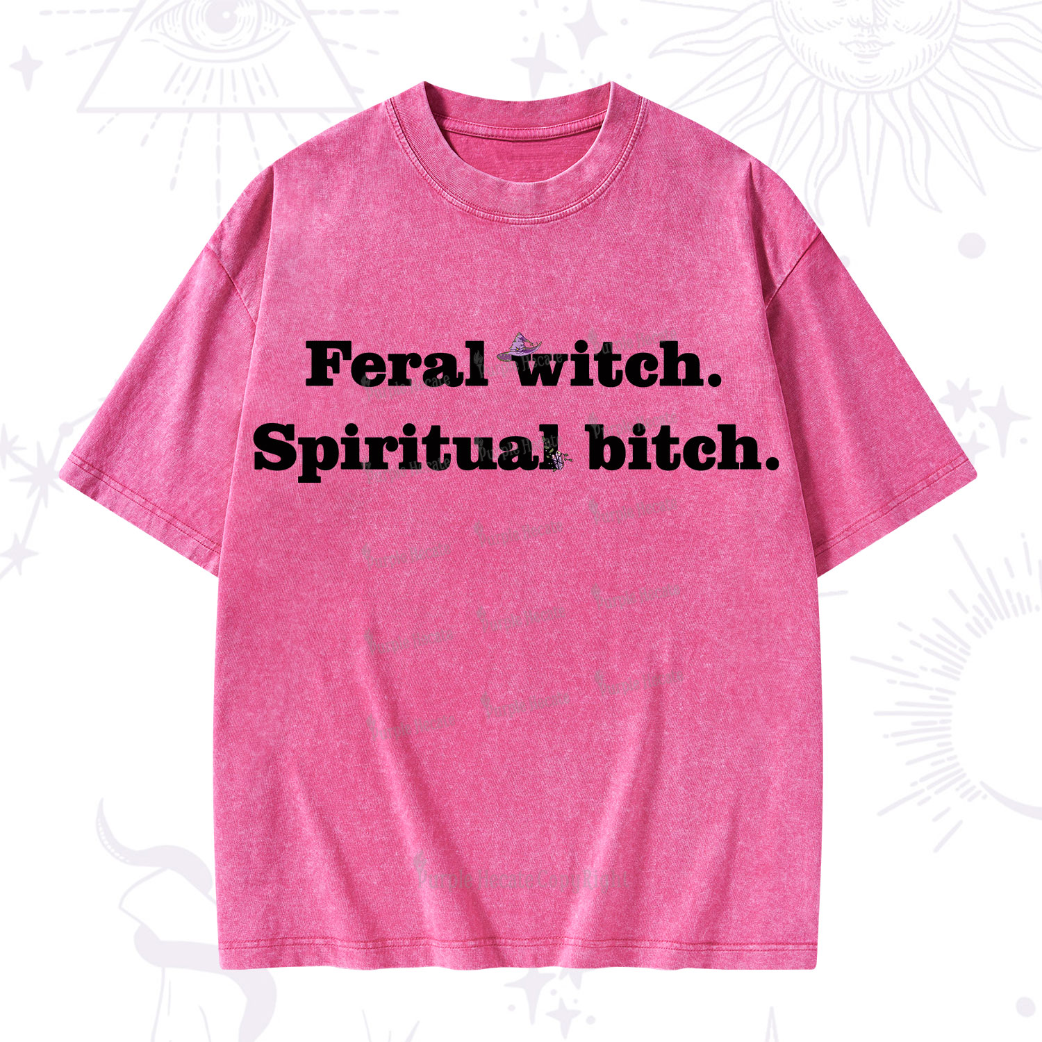 Purplehecate Feral Witch Spiritual Bitch Washed T-Shirt