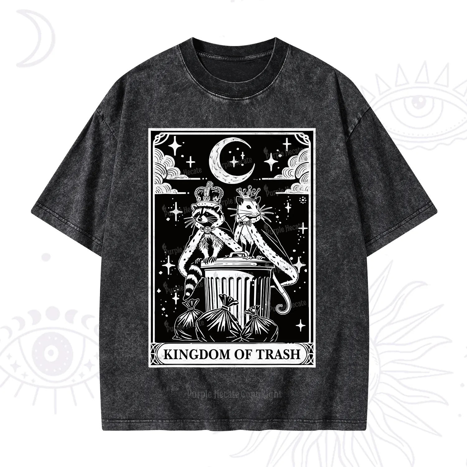 Purplehecate The Kingdom Of Trash Tarot Washed T-Shirt
