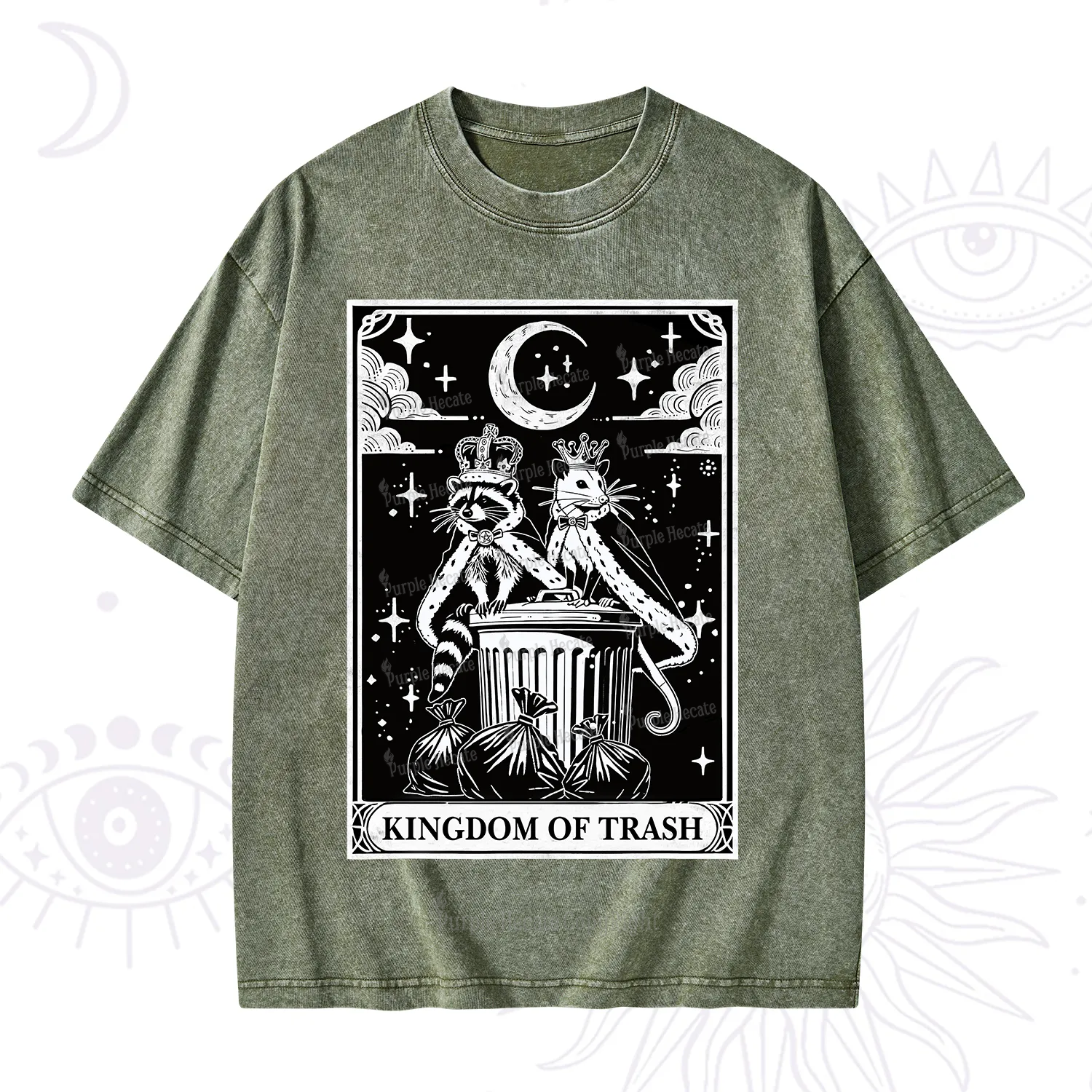 Purplehecate The Kingdom Of Trash Tarot Washed T-Shirt