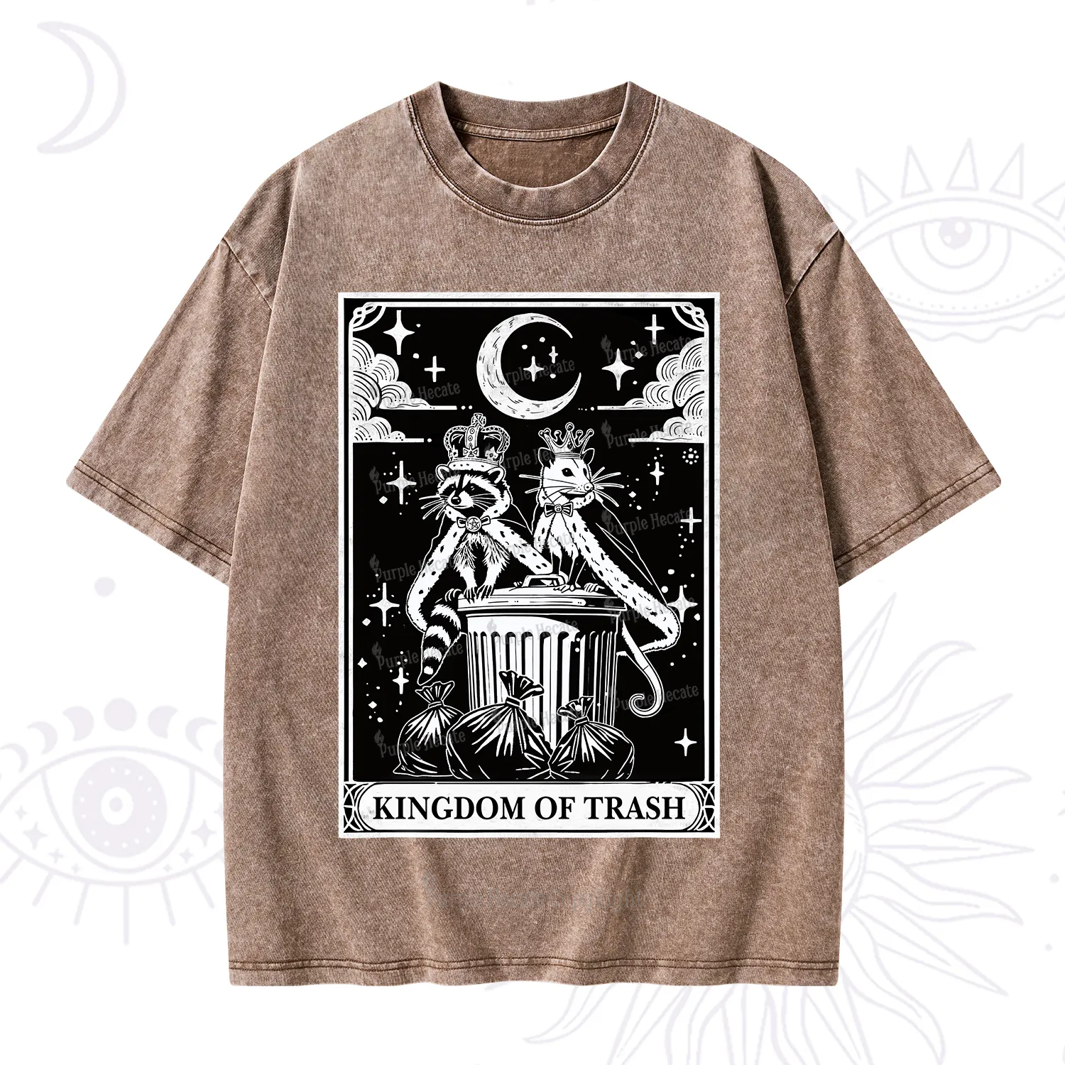 Purplehecate The Kingdom Of Trash Tarot Washed T-Shirt
