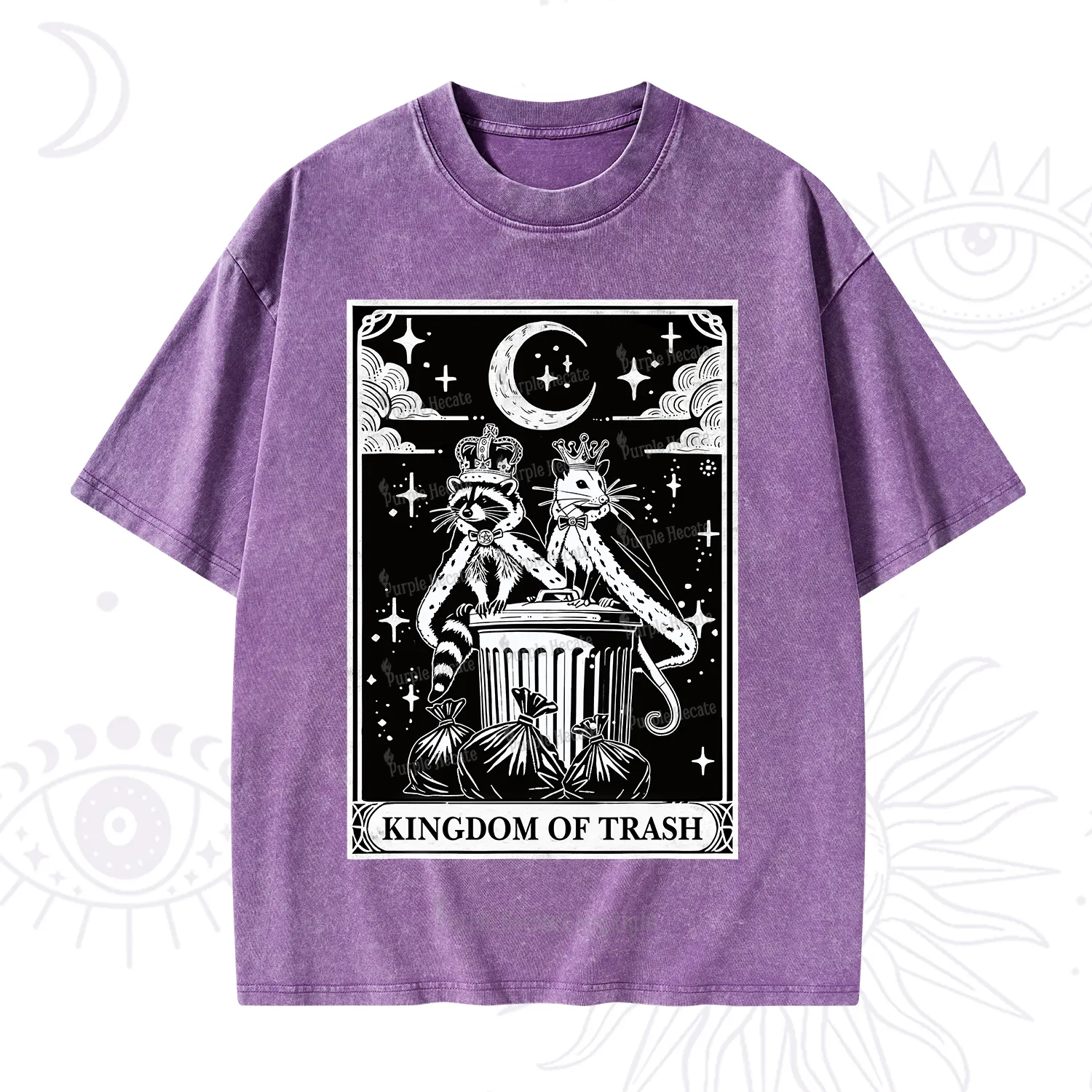Purplehecate The Kingdom Of Trash Tarot Washed T-Shirt