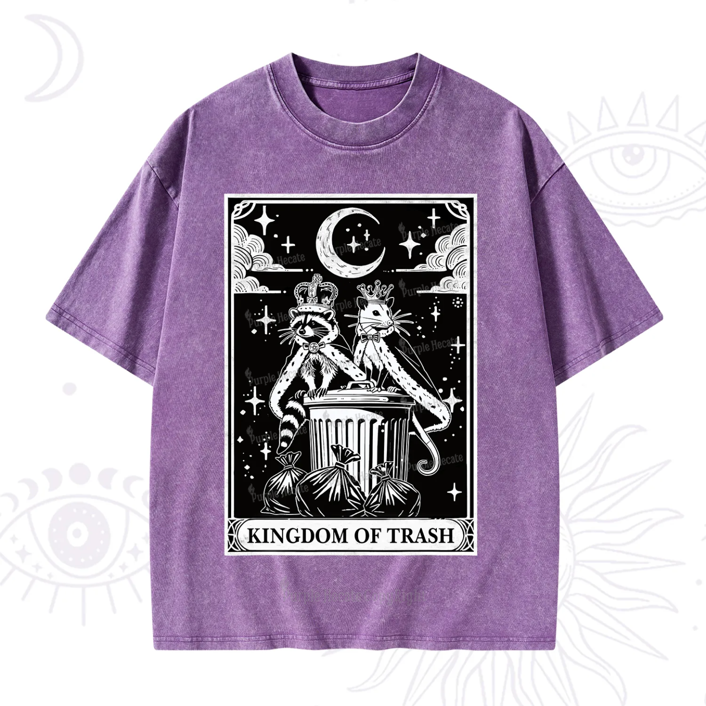 Purplehecate The Kingdom Of Trash Tarot Washed T-Shirt