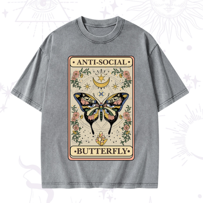 Purplehecate The Anti Social Nutterfly Oracle Card Washed T-Shirt
