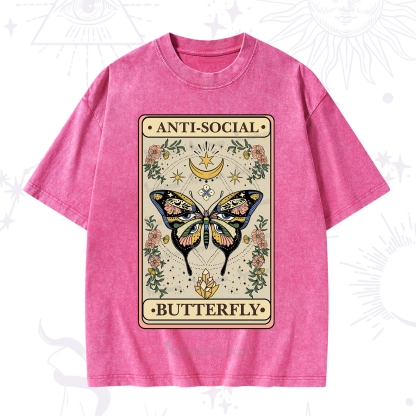 Purplehecate The Anti Social Nutterfly Oracle Card Washed T-Shirt