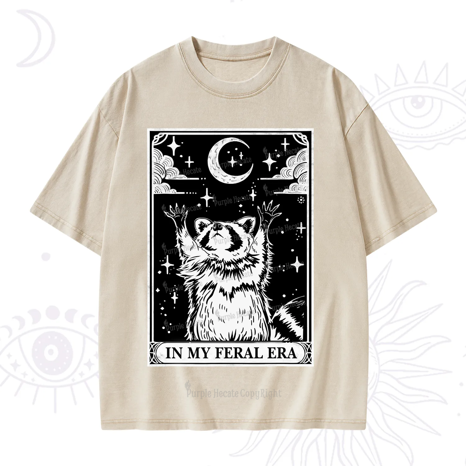 Purplehecate The In My Feral Era Oracle Card Washed T-Shirt