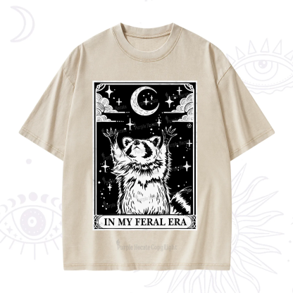 Purplehecate The In My Feral Era Oracle Card Washed T-Shirt