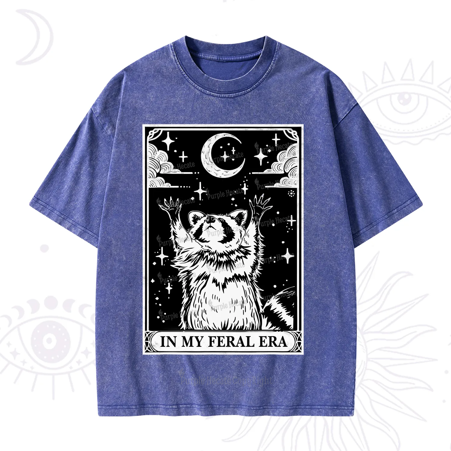 Purplehecate The In My Feral Era Oracle Card Washed T-Shirt